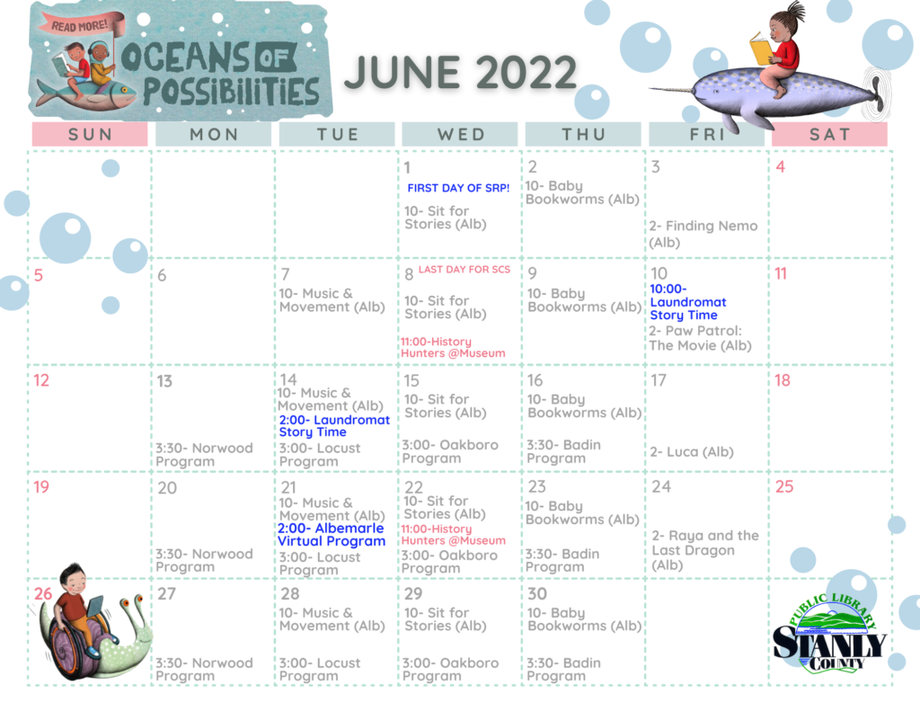 Calendar for Children’s Programs